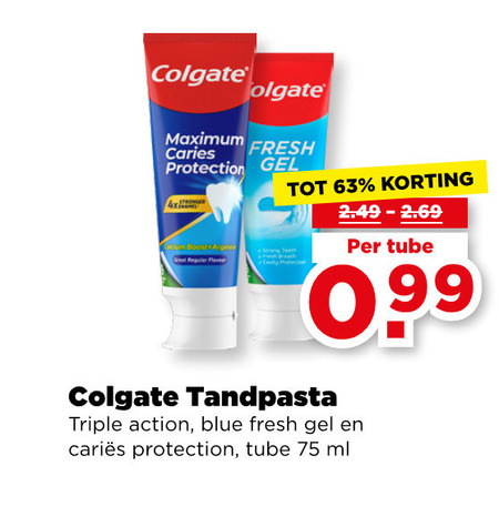 Colgate   tandpasta folder aanbieding bij  Plus - details