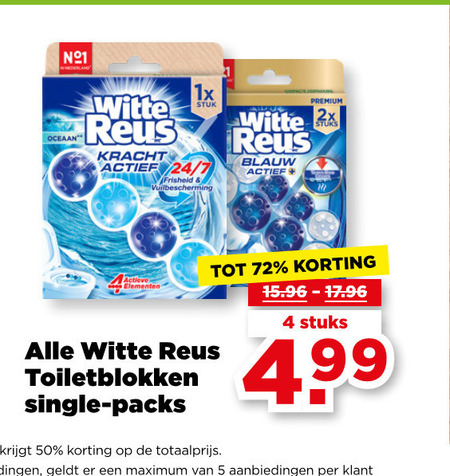 Witte Reus   toiletblok folder aanbieding bij  Plus - details