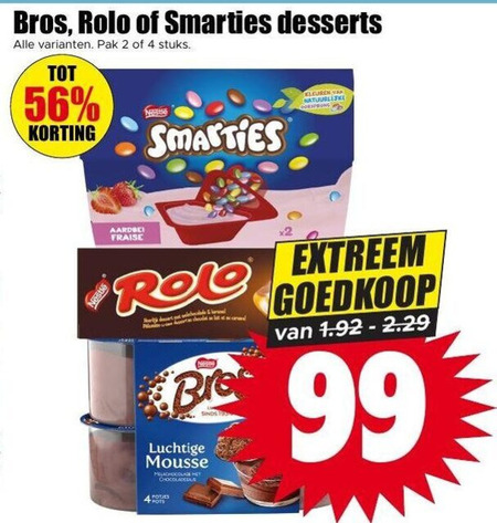 Rolo   chocolademousse folder aanbieding bij  Dirk - details