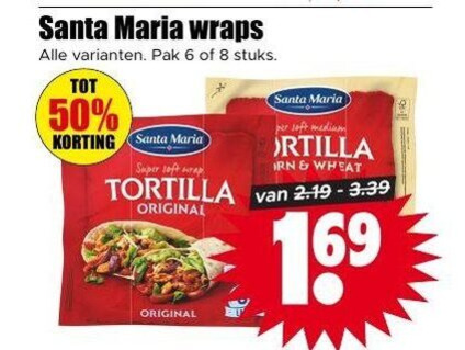Santa Maria   tortilla folder aanbieding bij  Dirk - details