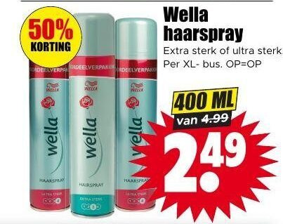 Wella   hairspray folder aanbieding bij  Dirk - details