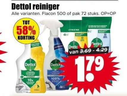 Dettol   allesreiniger folder aanbieding bij  Dirk - details