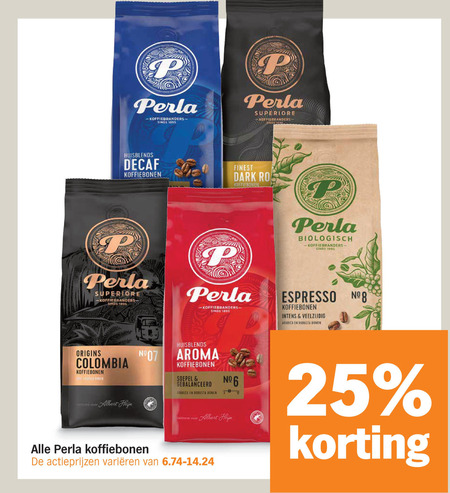 Perla   koffiebonen folder aanbieding bij  Albert&nbsp;Heijn - details