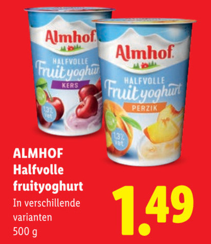 Almhof   vruchtenyoghurt folder aanbieding bij  Lidl - details