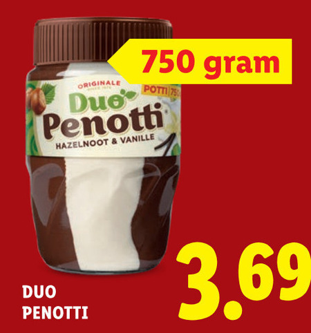 Duo Penotti   hazelnootpasta folder aanbieding bij  Lidl - details