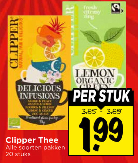 Clipper   thee folder aanbieding bij  Vomar - details