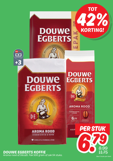 Douwe Egberts   koffiebonen, koffiepad folder aanbieding bij  Dekamarkt - details