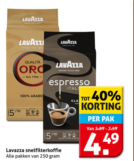 Lavazza   koffie folder aanbieding bij  Hoogvliet - details