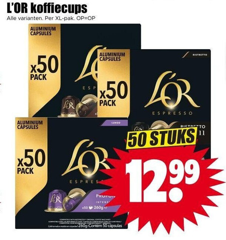 Douwe Egberts L Or   koffiecups folder aanbieding bij  Dirk - details