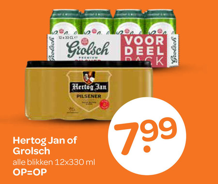 Grolsch   blikje bier folder aanbieding bij  Spar - details