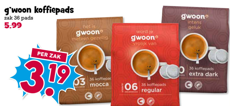 Gwoon   koffiepad folder aanbieding bij  Boons&nbsp;Markt - details