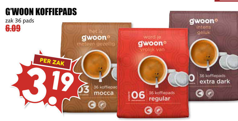Gwoon   koffiepad folder aanbieding bij  MCD&nbsp;Supermarkt&nbsp;Basis - details