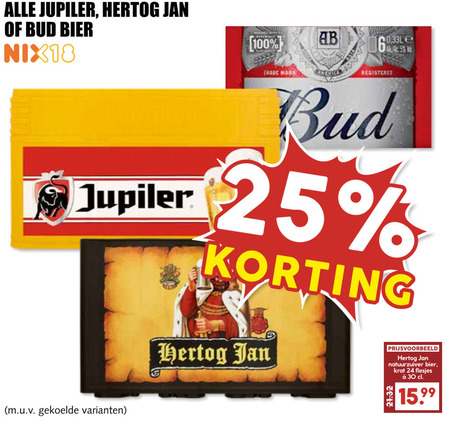 Jupiler   krat bier folder aanbieding bij  MCD&nbsp;Supermarkt&nbsp;Basis - details