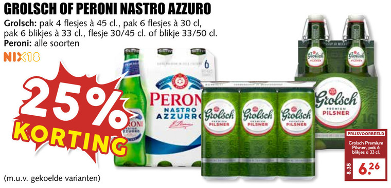 Grolsch   blikje bier folder aanbieding bij  MCD&nbsp;Supermarkt&nbsp;Basis - details