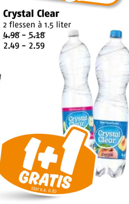 Crystal Clear   fruitdrank folder aanbieding bij  Poiesz - details