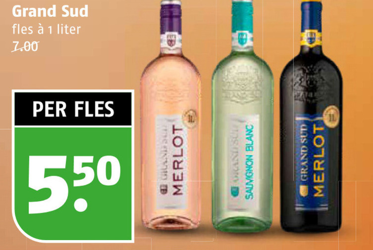 Grand Sud   rose, witte wijn folder aanbieding bij  Poiesz - details