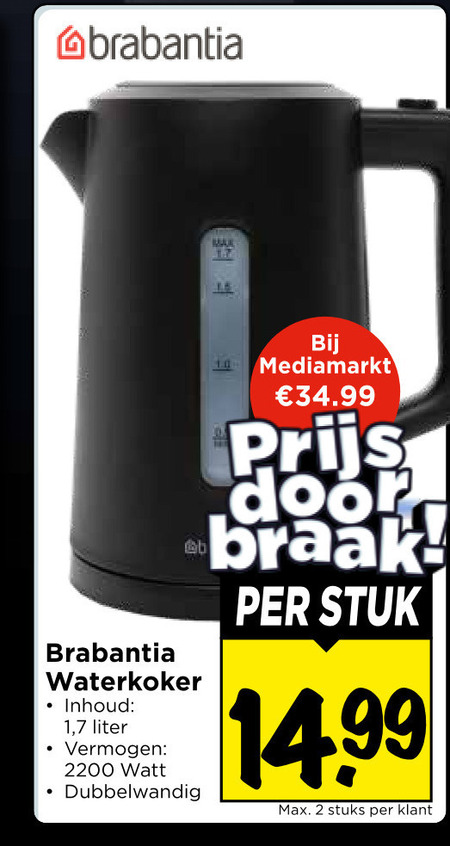 Brabantia   waterkoker folder aanbieding bij  Vomar - details