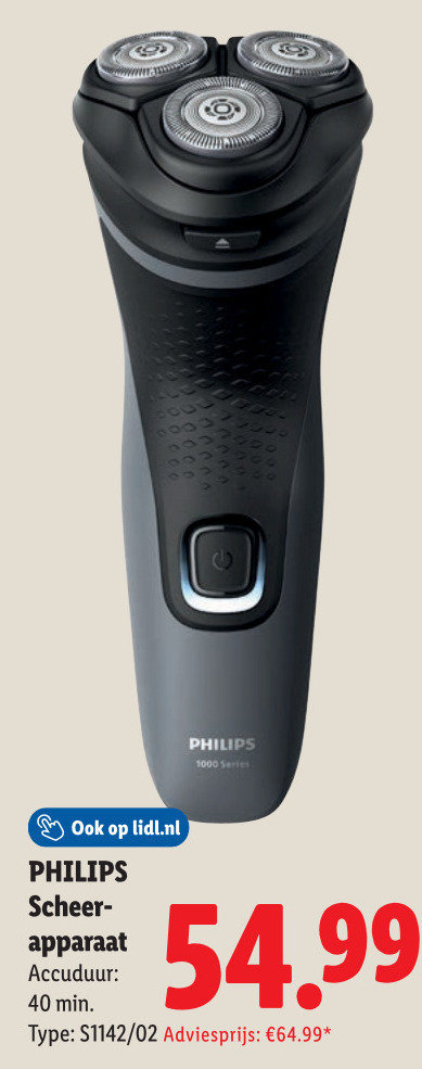 Philips   elektrisch scheerapparaat folder aanbieding bij  Lidl - details