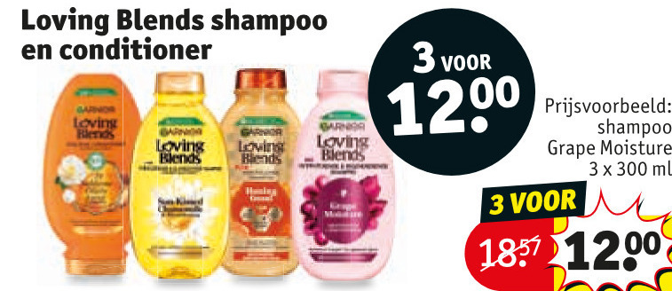 Garnier Loving Blends   conditioner, shampoo folder aanbieding bij  Kruidvat - details