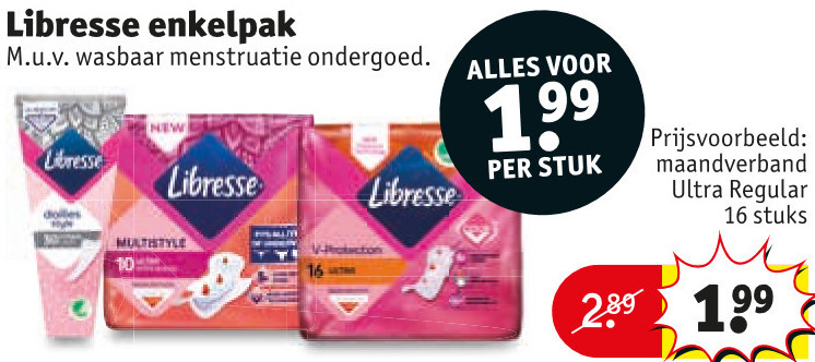 Libresse   maandverband folder aanbieding bij  Kruidvat - details