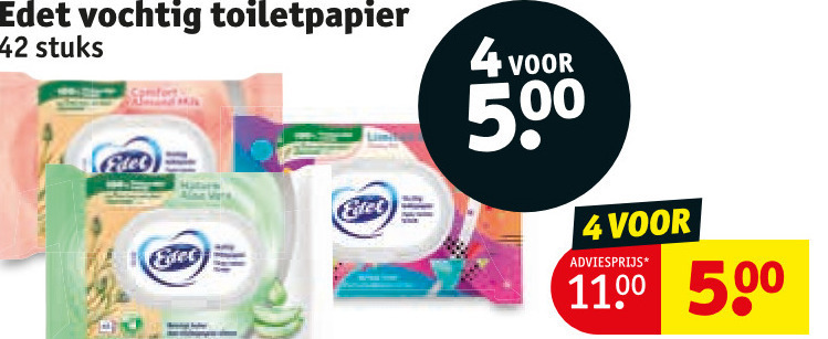 Edet   vochtig toiletpapier folder aanbieding bij  Kruidvat - details