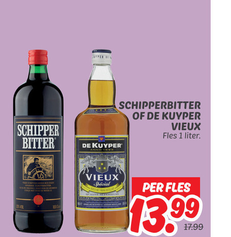 De Kuyper   kruidenbitter, vieux folder aanbieding bij  Dekamarkt - details