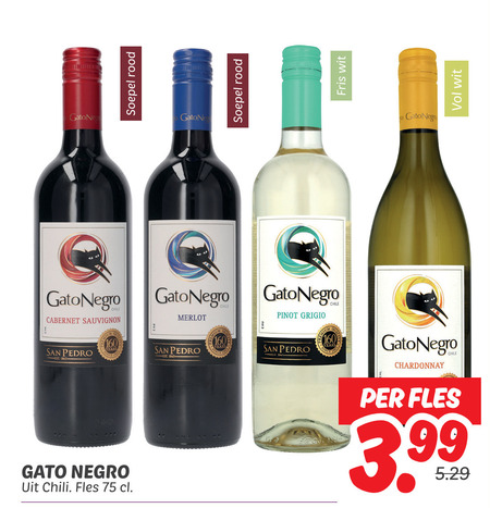 Gato Negro   witte wijn, rode wijn folder aanbieding bij  Dekamarkt - details