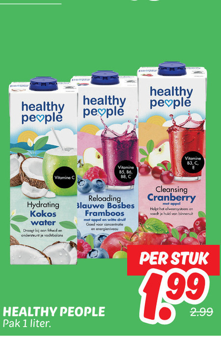 Healthy People   vruchtensap folder aanbieding bij  Dekamarkt - details
