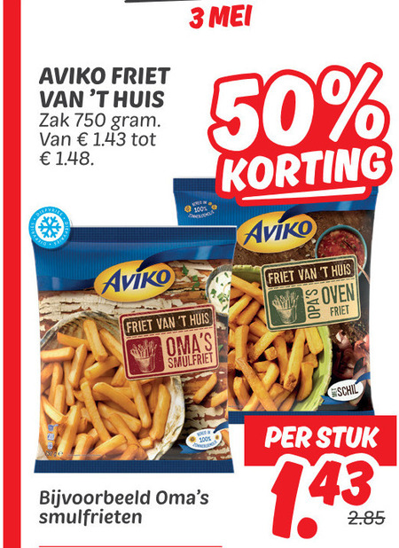 Aviko   patat folder aanbieding bij  Dekamarkt - details