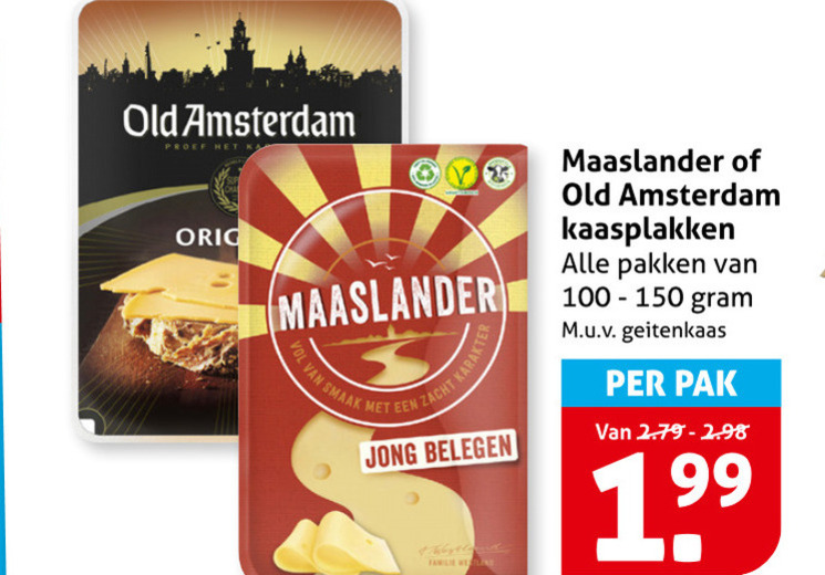 Old Amsterdam   kaasplakken folder aanbieding bij  Hoogvliet - details