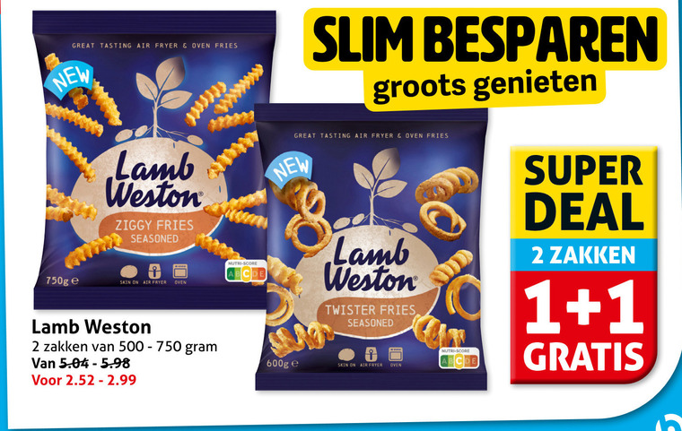 Lamb and Weston   patat folder aanbieding bij  Hoogvliet - details