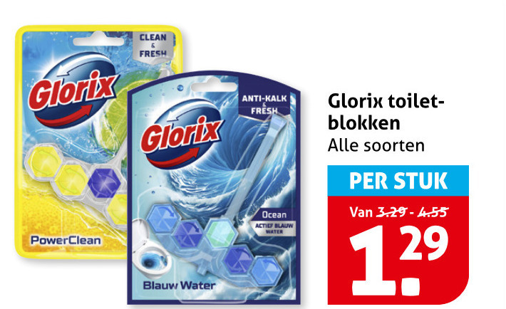 Glorix   toiletblok folder aanbieding bij  Hoogvliet - details