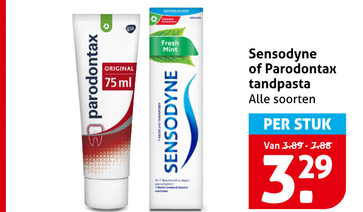 Paradontax   tandpasta folder aanbieding bij  Hoogvliet - details