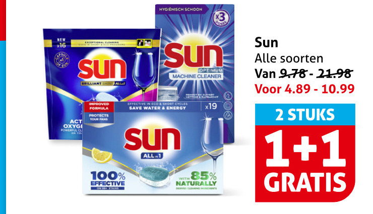 Sun   vaatwasmiddel folder aanbieding bij  Hoogvliet - details