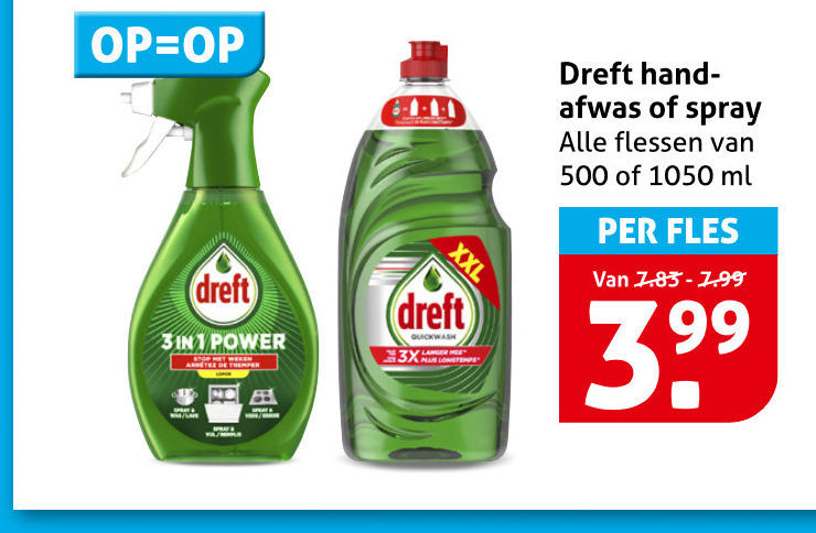 Dreft   afwasmiddel folder aanbieding bij  Hoogvliet - details