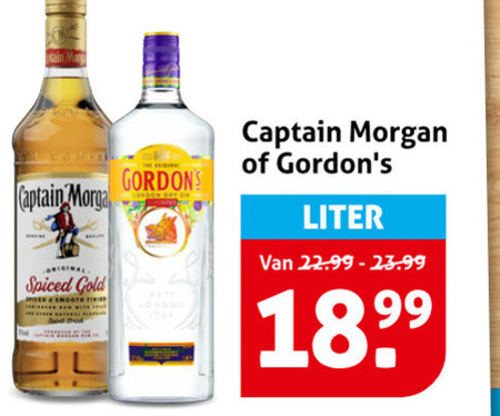 Captain Morgan   gin, rum folder aanbieding bij  Hoogvliet - details