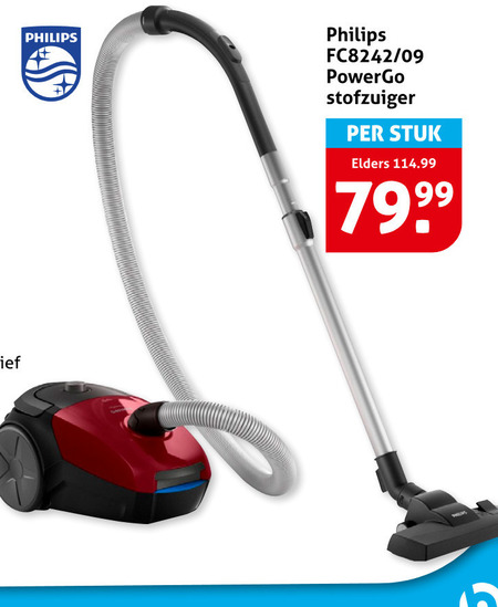Philips   stofzuiger folder aanbieding bij  Hoogvliet - details