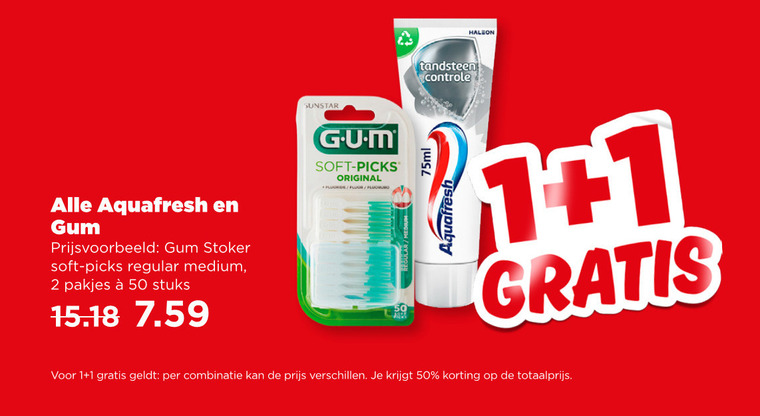 Aquafresh   tandpasta, tandenstokers folder aanbieding bij  Plus - details