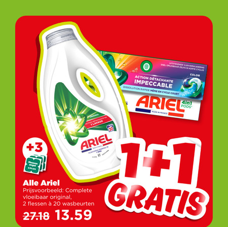 Ariel   wasmiddel folder aanbieding bij  Plus - details