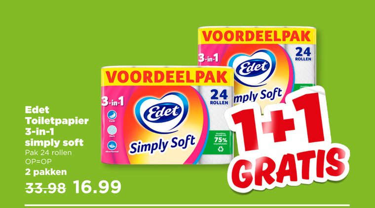 Edet   toiletpapier folder aanbieding bij  Plus - details