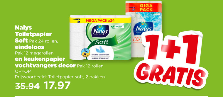 Nalys   toiletpapier, keukenpapier folder aanbieding bij  Plus - details