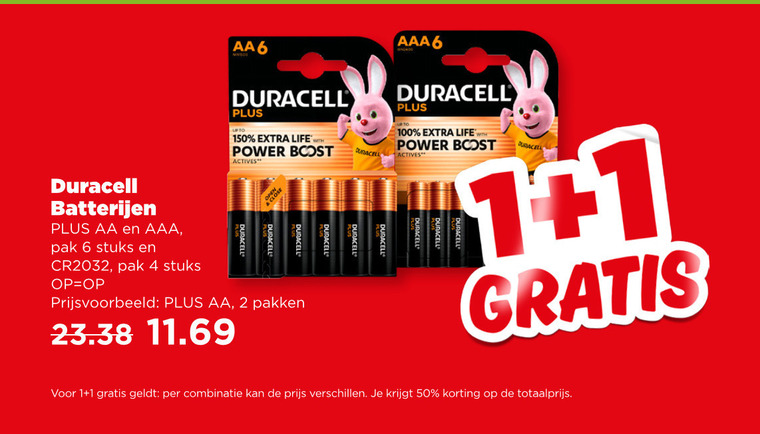 Duracell   batterij folder aanbieding bij  Plus - details