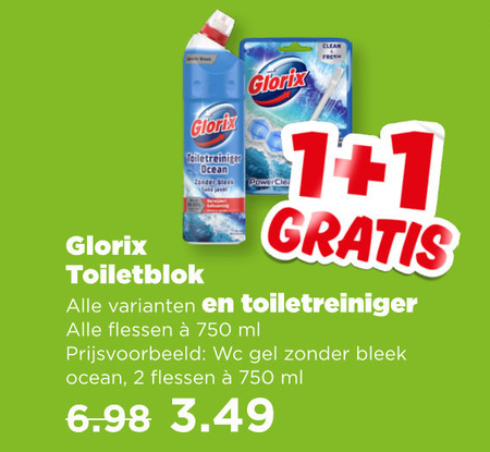 Glorix   toiletblok folder aanbieding bij  Plus - details