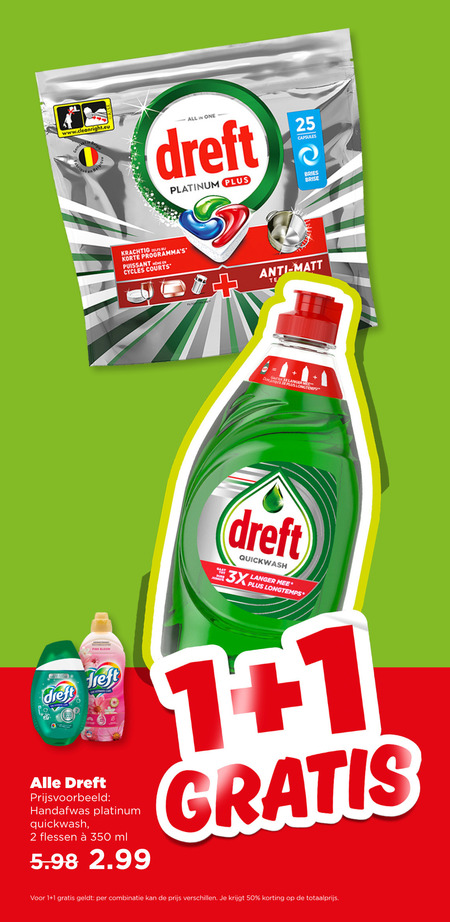 Dreft   vaatwasmiddel, afwasmiddel folder aanbieding bij  Plus - details
