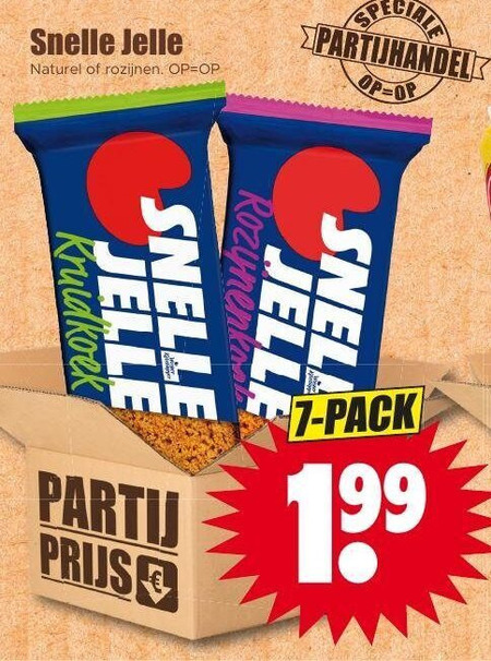 Snelle Jelle   ontbijtkoekreep folder aanbieding bij  Dirk - details