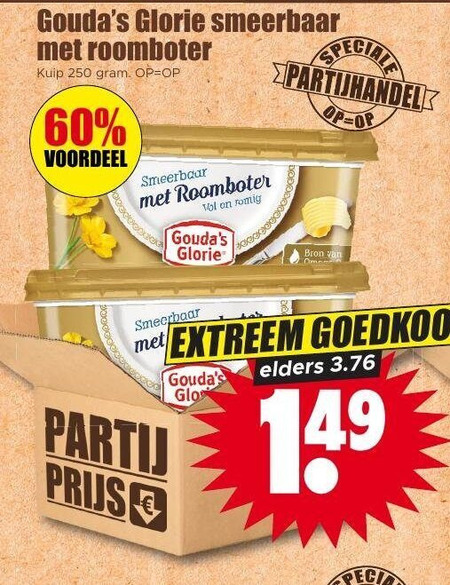Goudas Glorie   margarine folder aanbieding bij  Dirk - details