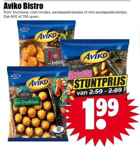 Aviko   aardappelkroketjes folder aanbieding bij  Dirk - details
