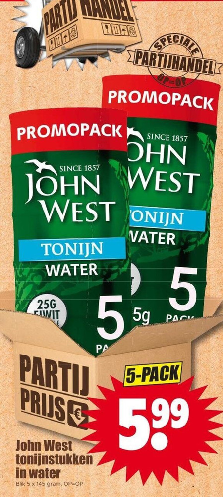 John West   tonijn in blik folder aanbieding bij  Dirk - details