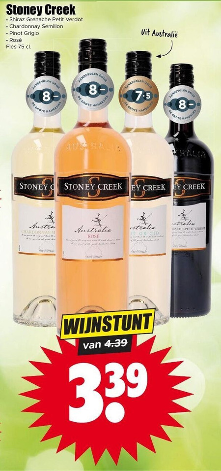 Stoney Creek   rose, rode wijn folder aanbieding bij  Dirk - details