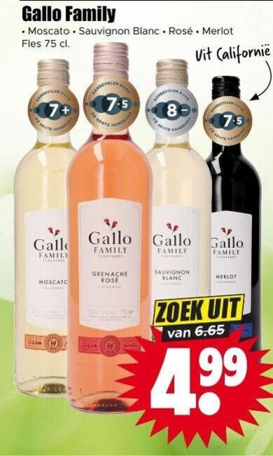 Gallo   rose, rode wijn folder aanbieding bij  Dirk - details